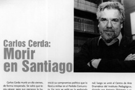 Carlos Cerda, morir en Santiago  [artículo]