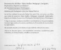Presentación del libro "Hans Steffen, pedagogo, geógrafo, explorador, experto en límites" de Germán Carrasco Domínguez  [artículo]