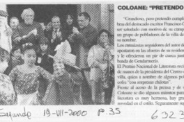 Coloane, "pretendo cumplir 99"  [artículo]