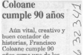 Coloane cumple 90 años  [artículo]
