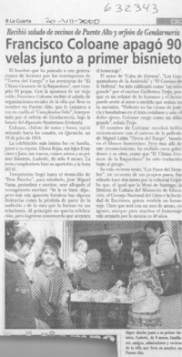 Francisco Coloane apagó 90 velas junto a su primer bisnieto  [artículo]