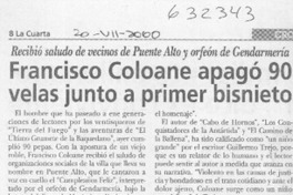 Francisco Coloane apagó 90 velas junto a su primer bisnieto  [artículo]