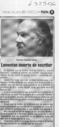 Lamentan muerte de escritor