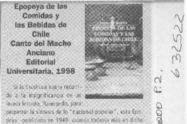 Epopeya de las comidas y las bebidas de Chile  [artículo]