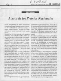 Acerca de los Premios Nacionales  [artículo]