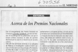 Acerca de los Premios Nacionales  [artículo]