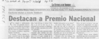 Destacan a Premio Nacional  [artículo]