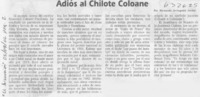 Adiós al chilote Coloane  [artículo] Fernando Arriagada Cortés