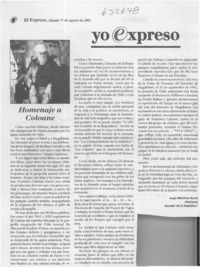 Homenaje a Coloane  [artículo] Jorge Martínez Busch