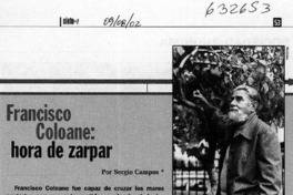 Francisco Coloane, hora de zarpar  [artículo] Sergio Campos