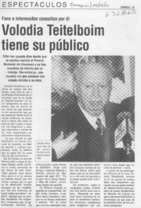 Volodia Teitelboim tiene su público  [artículo]
