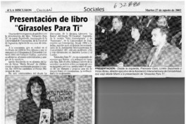 Presentación de libro "Girasoles para ti"  [artículo]