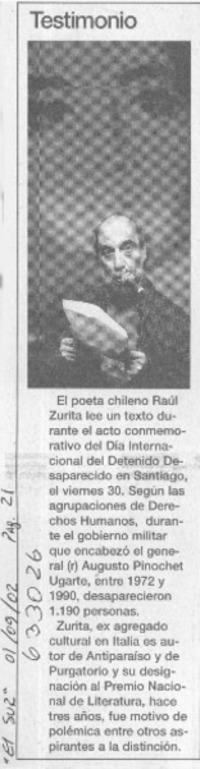 Testimonio  [artículo]