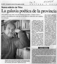 La galaxia poética de la provincia  [artículo]