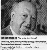 Teitelboim, Premio Nacional  [artículo]
