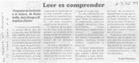 Leer es comprender  [artículo]
