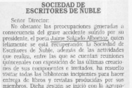 Sociedad de escritores de Ñuble  [artículo] Adolfo Herrera Vega