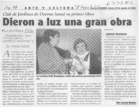 Dieron a luz una gran obra  [artículo] Loreto Bustos