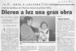 Dieron a luz una gran obra  [artículo] Loreto Bustos