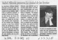 Isabel Allende presenta La ciudad de las bestias