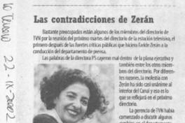 Las contradicciones de Zerán  [artículo]
