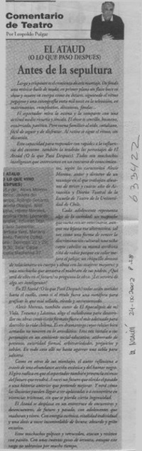 El ataúd (o lo que vino después)  [artículo] Leopoldo Pulgar