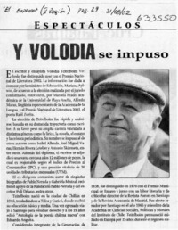 Y Volodia se impuso  [artículo]