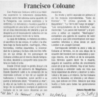 Francisco Coloane  [artículo] Antonio Horvath Kiss