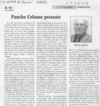 Pancho Coloane presente  [artículo] Alberto Carrizo