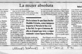 La mujer absoluta  [artículo] Rafael Gumucio Araya