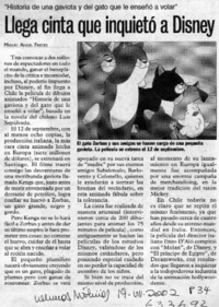 Llega cinta que inquietó a Disney  [artículo] Miguel Angel Fredes