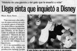 Llega cinta que inquietó a Disney  [artículo] Miguel Angel Fredes