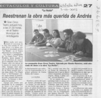 Reestrenan la obra más querida de Andrés  [artículo]