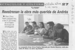 Reestrenan la obra más querida de Andrés  [artículo]
