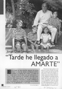 "Tarde he llegado a amarte"  [artículo] Ana María Gálmez