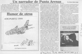 Un narrador de Punta Arenas  [artículo] Marino Muñoz Lagos