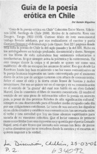 Guía de la poesía erótica en Chile  [artículo] Ramón Riquelme