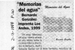 "Memorias del agua"  [artículo]