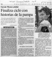 Finaliza ciclo con historias de la pampa  [artículo] Marcelo Sánchez R.