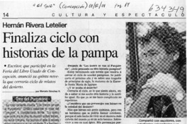 Finaliza ciclo con historias de la pampa  [artículo] Marcelo Sánchez R.