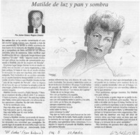 Matilde de luz y pan y sombra  <artículo> Jonás