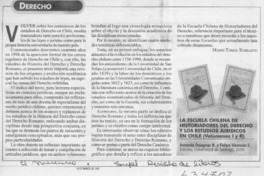 La escuela chilena de historiadores del derecho y los estudios jurídicos en Chile  [artículo] Mario Tomás Schilling