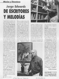 Jorge Edwards de escritores y melodías  [artículo] Rodrigo Manríquez