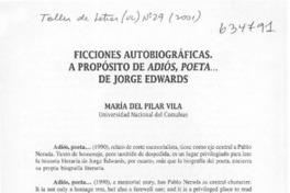 Ficciones autobiográficas, a propósito de Adiós, poeta --, de Jorge Edwards