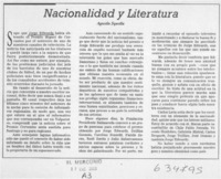 Nacionalidad y literatura  [artículo]