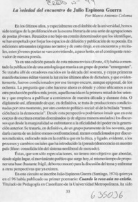 La soledad del encuentro de Julio Espinosa Guerra