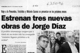 Estrenan tres nuevas obras de  [artículo] Claudio Aguilera