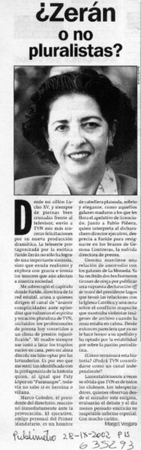 ¿Zerán o no pluralista?  [artículo] Margot Vergara