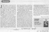 Filosofía en Chile  [artículo] Mariano de la Maza