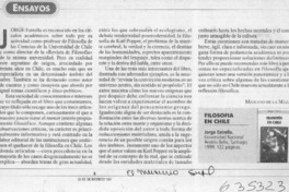 Filosofía en Chile  [artículo] Mariano de la Maza